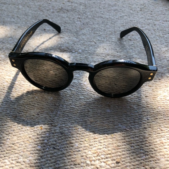 RetroSuperFuture Accessories - Retro superfuture black and gold round sunglasses